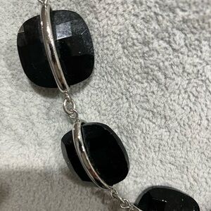 Lia Sophia Midnight Black and Shimmering Silver Necklace